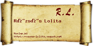 Rózsás Lolita névjegykártya